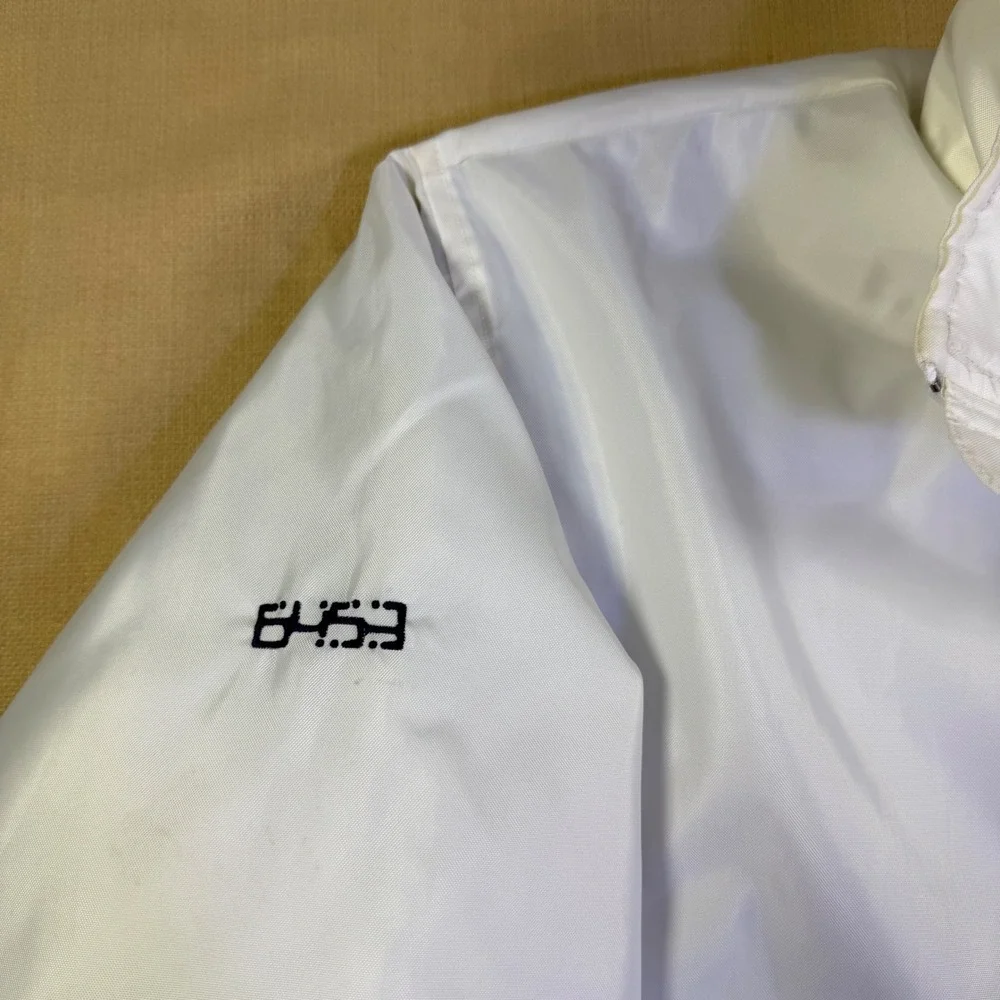 Nike 6.4.5.3. Mens XL White Insulated Full Zip Jacket Blue Quilted Lining Hooded
